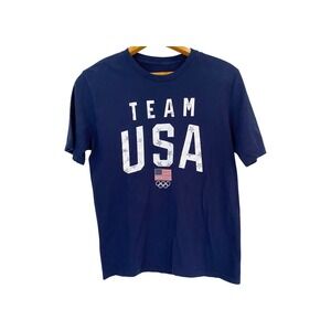 Team USA Olympics T-Shirt Navy Blue Graphic Tee XL 18/20
